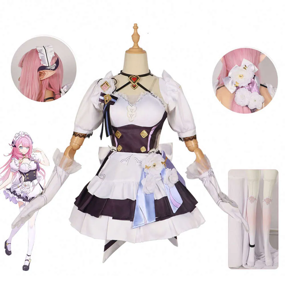 Elysia Cosplay Maid 의상 게임 Honkai Impact 3rd Elysia Maid Costume Miss Pink Elf 드레스 코스프레 할로윈 의상 CostumeCosplay