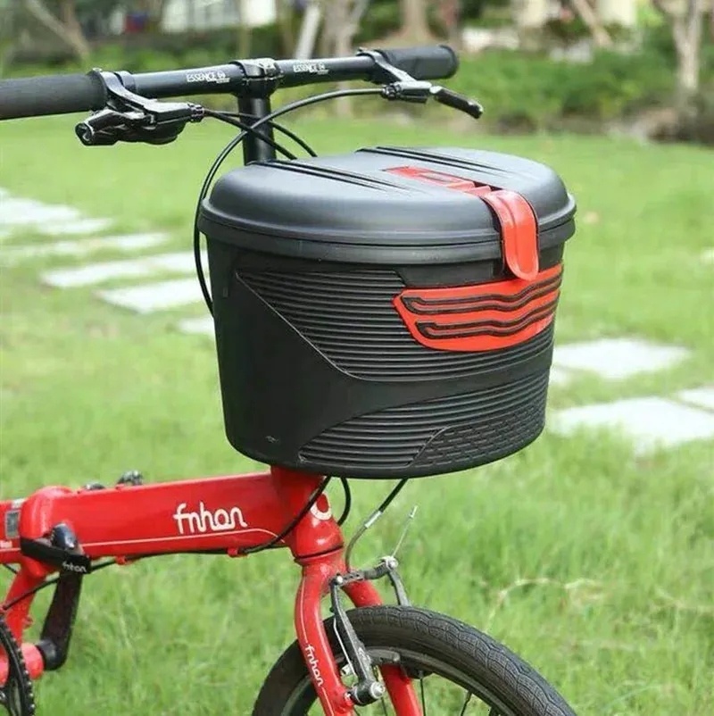 Panniers Bags Electric bicycle basket mountain bike plastic antitheft and rainproof with lock 231017