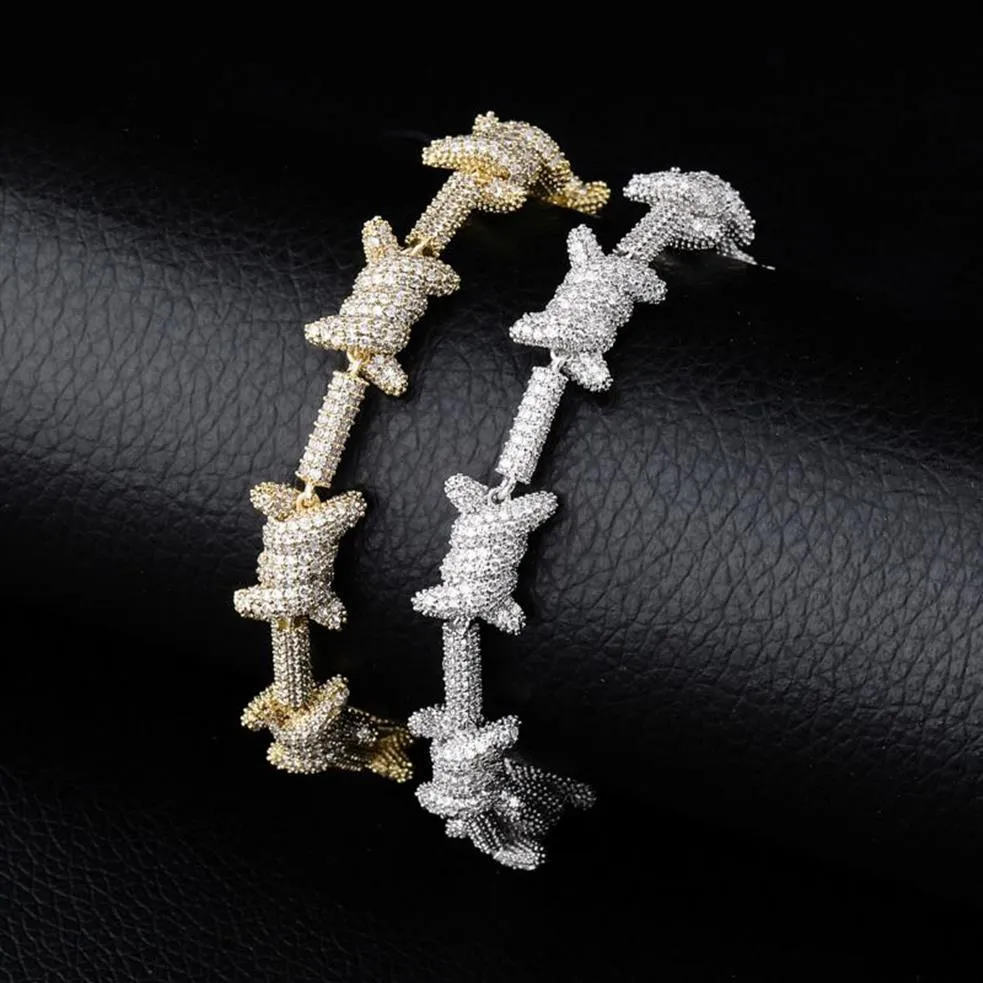 Bijoux de créateurs de luxe Bracelets de chaîne pour hommes Bracelet de charme de diamant Hip Hop Bling Bracelet Glacé Chaînes Hiphop Rappeur Amour Or A238E
