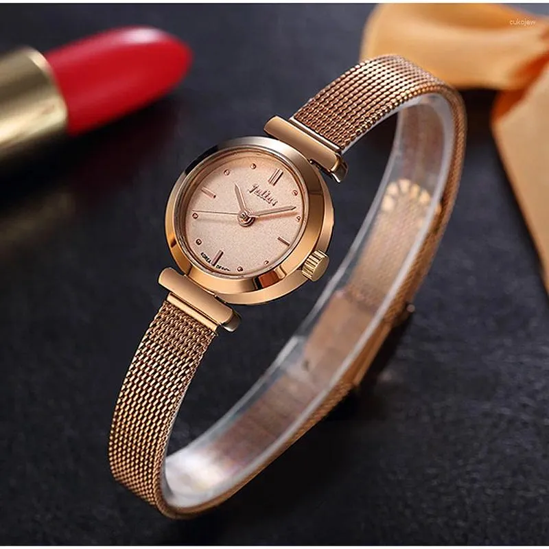 Wristwatches Mini Lady Women's Watch Japan Quartz Fashion Hours Dress Bracelet Stainless Steel Business Girl Valentine Gift Julius Box