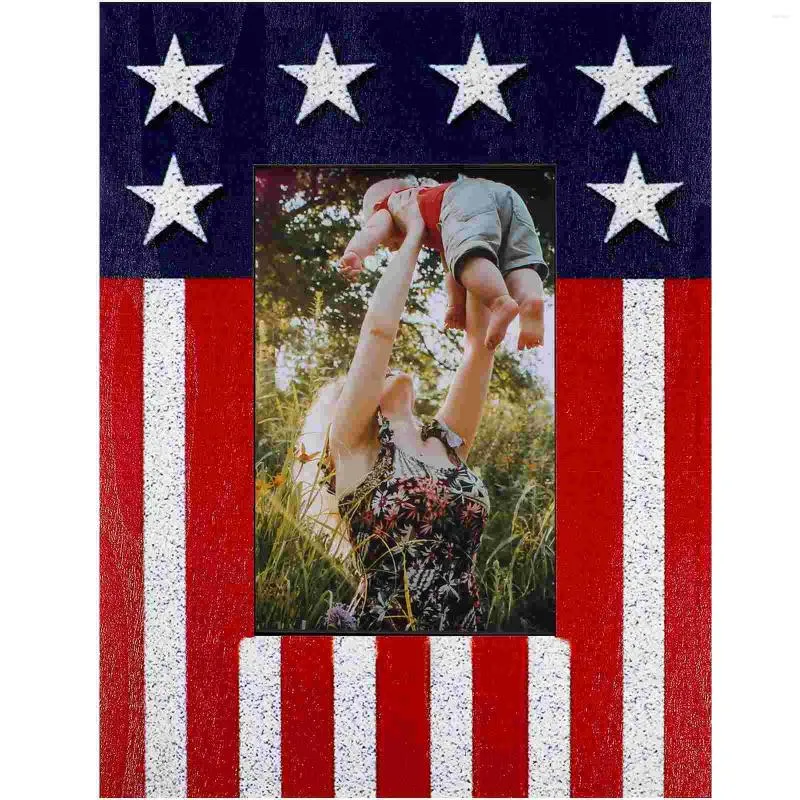 Frames Stars Stripes Decorative Rustic Fashion Wooden Picture Frame Po Display
