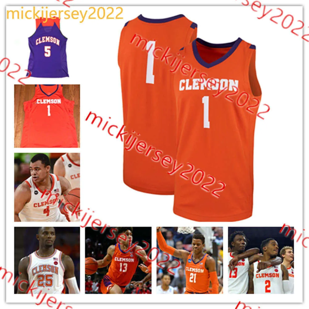 Custom Clemson Tigers Basketball Jerseys Stitched, Youth & Mens Sizes