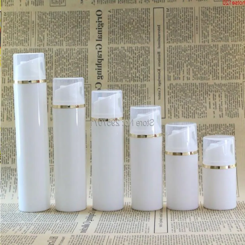 100 ml 150 ml vides bouteilles de pompe sans air ligne d'or lotion vide conteneurs cosmétiques femmes composent bouteille de voyage Maquiagem 10pcsgoods Odkpv