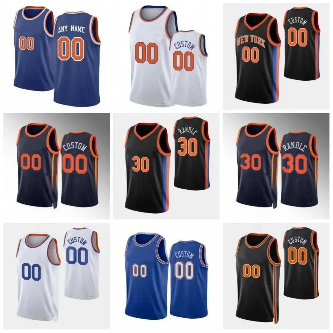 RJ Barrett Jalen Brunson Julius Randle Custom Basketball Jersey New Yorks Obi Toppin Knick Evan Fournier Derrick Rose Immanuel Quickley Mitchell Robinson 2023 City