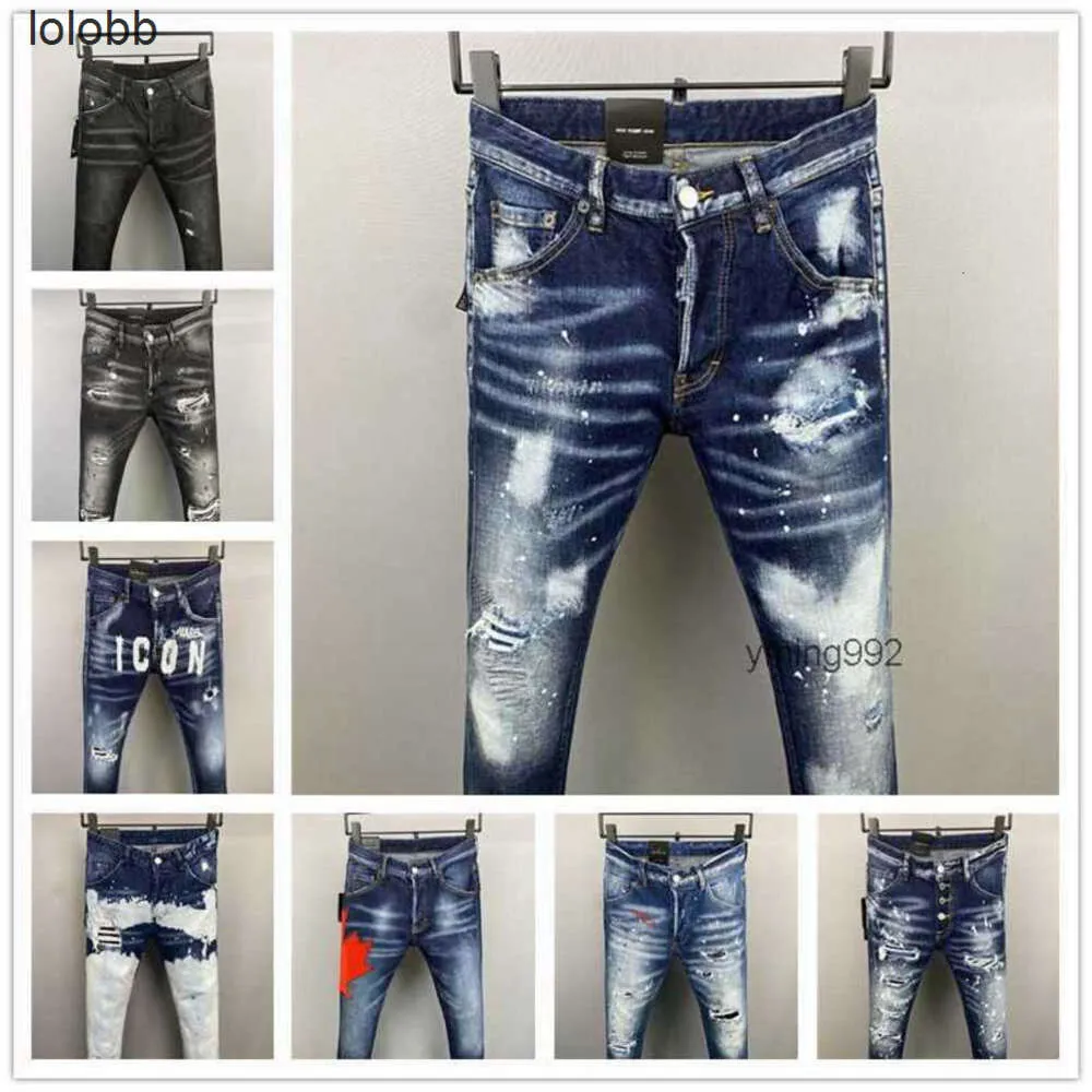 2023 New Arrivals D2 Mens Luxury purple Designer Denim Jeans Holes Trousers Dsquare Jeans COOLGUY Biker Pants Mens Clothing 2#0225VTAC