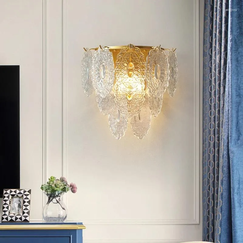 Wall Lamps Glass Luxury Bedroom Bedside Light Modern Simple Living Room Background Lights Creative El Home Decor Sconces