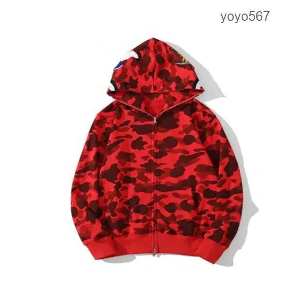 Sweatshirts Hoodie Full Shark Hoodies Woman Camouflage Jacket Hooded Sweatshirt Man Sweater Sleeve Bapes E2L3