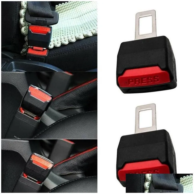 2Pcs Thicken Car Safety Seat Belt Plug-In Mother Converter Dual-Use Buckle Extende Clip Seatbelt Accessories Drop Delivery Dhcha