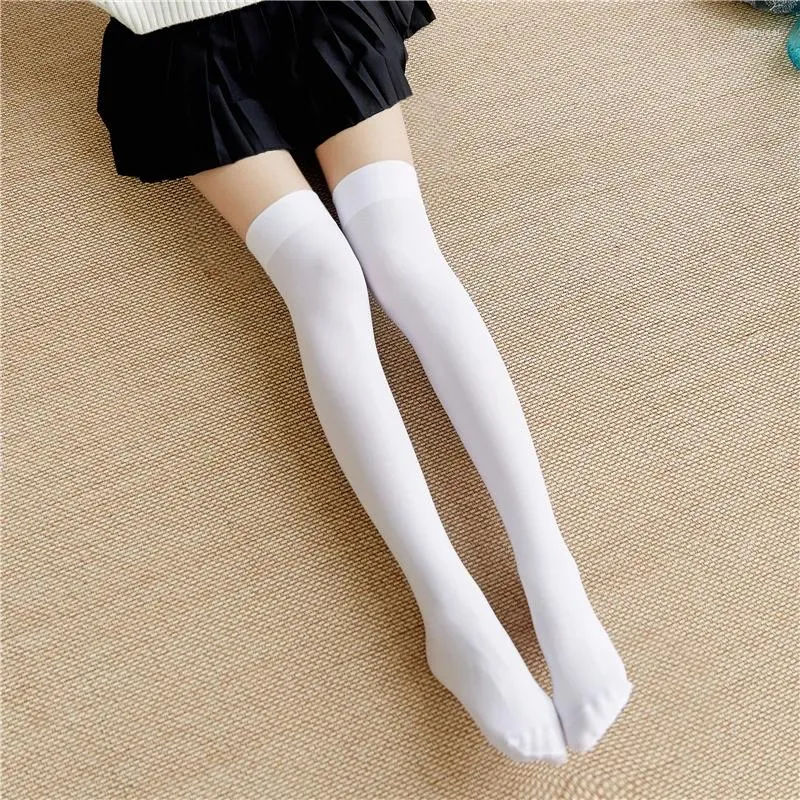 Women Socks Soild Thigh High Ladies College Style Over The Knee Stockings Lolita Japanese JK Girls Warm Long 52cm