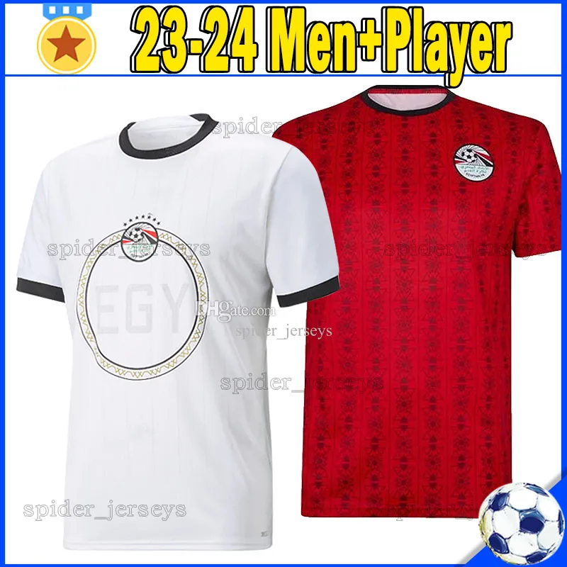 2023 Egito Futebol Jerseys EURO National Football Team 2023 2024 Kahraba M. SALAH Ramadan Trezeguet M.ELNENY Torcedores Versão Jogador Camisas de Futebol Uniformes Masculinos