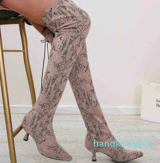 Snakeskin Effect Knee High New Look Snakeskin Shoes Women's Boots