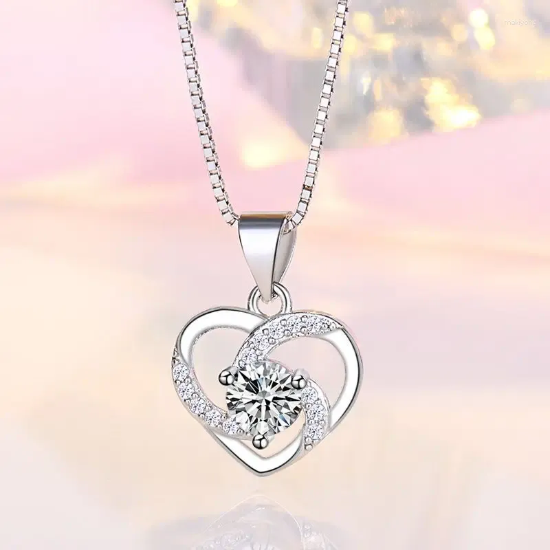 Ожерелья с подвесками серебряного цвета, ожерелье в форме сердца, колье, подвеска, романтическая женщина, подарки на свадьбу, день рождения