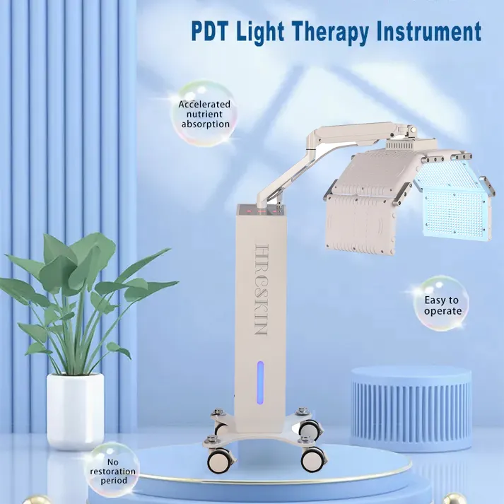 Uppgraderingsversion fotodynamisk hudföryngring utjämning rynka rodnad Acne Borttagning LED -terapimaskin med 1830 lamppärlor