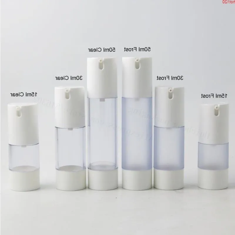 15ml 30ml 50ml Portátil Clear Frost Airless Lotion Pump Bottle Fácil de transportar Recipientes para Travelgood Whxvx