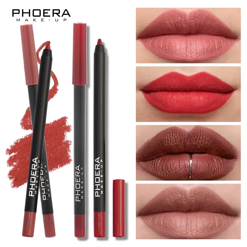 Lippotloden 13 kleuren Mistoppervlak Matte lippenstift Pen Houten Waterdicht Blijvend Niet-vervagende Stereo Lip Liner Potlood Make-up Cosmetisch TSLM1 231017