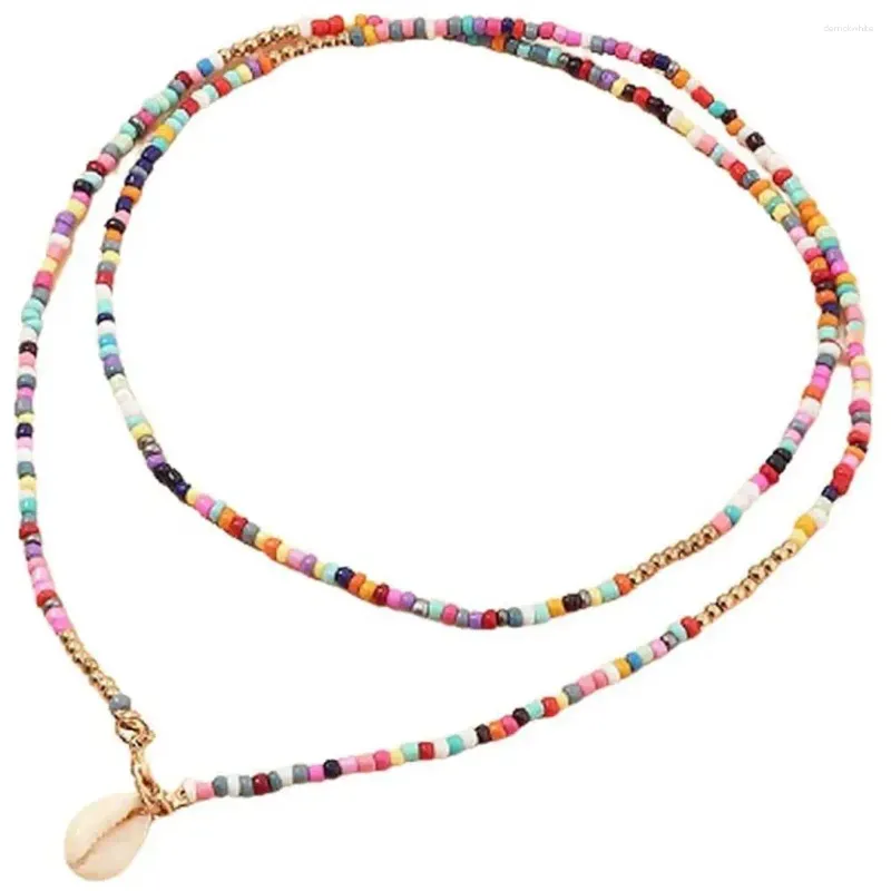 Pendant Necklaces Imitation Pearl Necklace Colorful Bead Chain