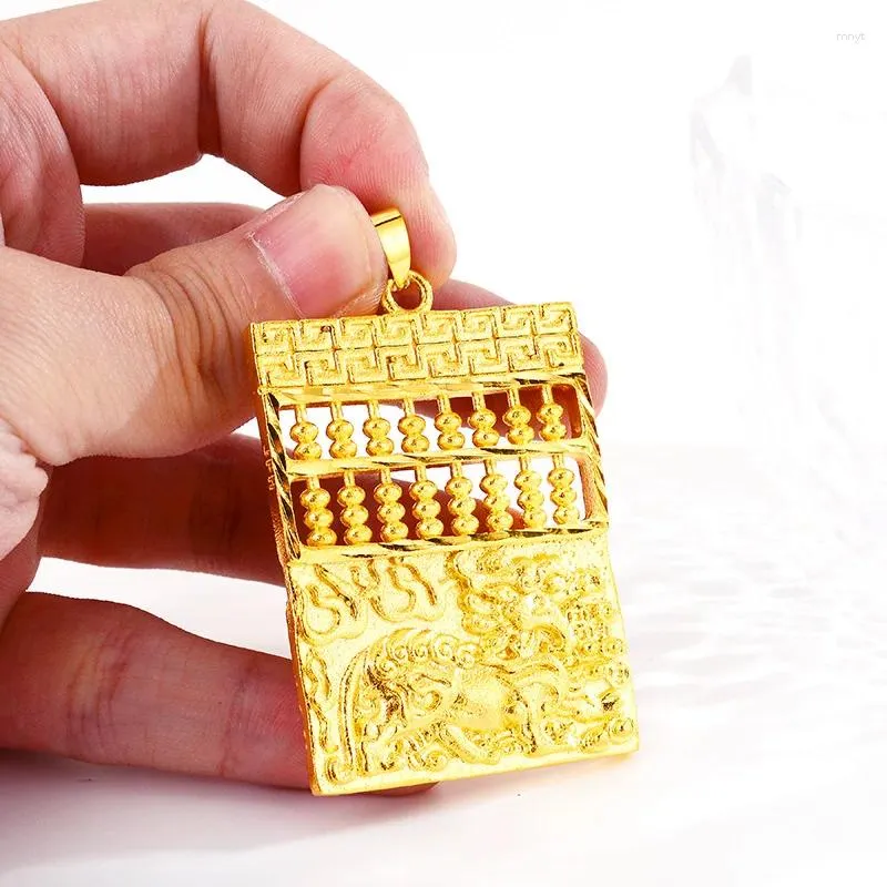 Anhänger Halsketten Exquisite Gold Farbe Kette Für Frauen Hochzeitstag Schmuck Geschenke Zarte 3D Abacus Halskette Männer Männlich