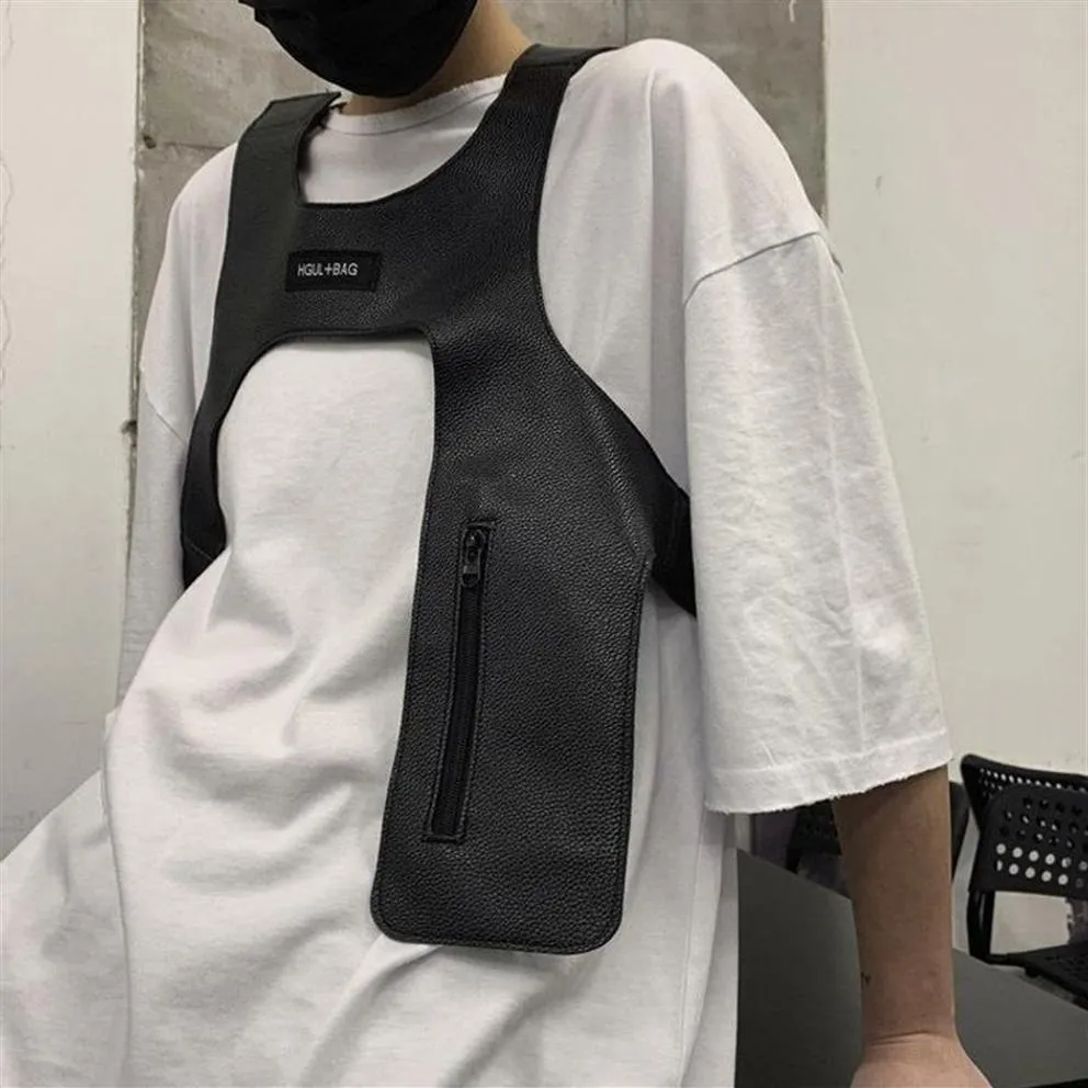 Men's Vests Cool Vest For Men Women Streetwear Tactical Light Accessory Rap Tide Brand Match Hip-hop Harness Cloth244V