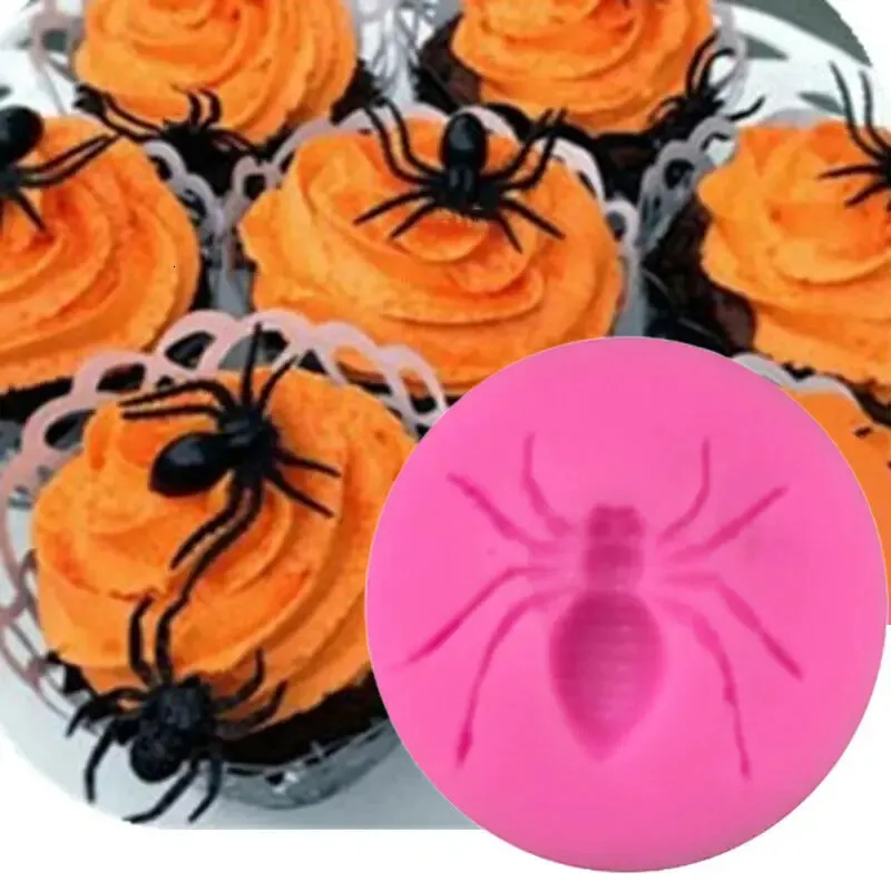 Pişirme kalıpları örümcek silikon kalıp yaratıcı kek kalıp çikolata cadılar bayramı dekorasyon diy fondan alet 231017