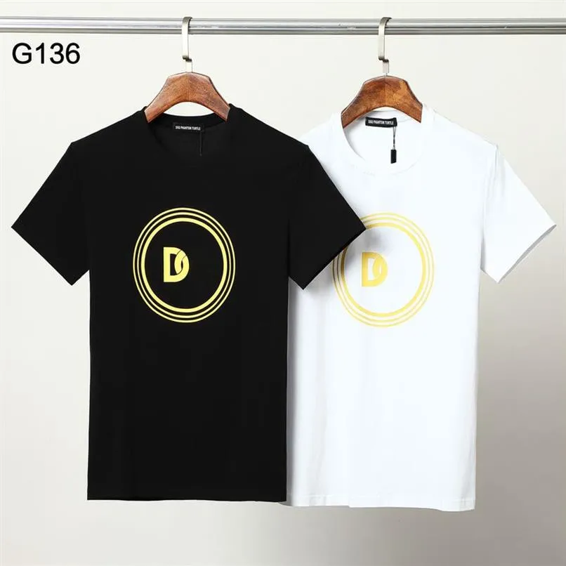 DSQ PHANTOM TURTLE Heren Designer T-shirt Italiaans Milan Fashion Logo Print T-shirt Zomer Zwart Wit T-shirt Hip Hop Streetwear 10299i