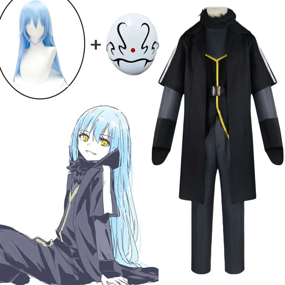 Rimuru tempest cosplay anime aquela vez que eu reencarnei como um lodo cosplay traje de halloween traje trench peruca máscara suitcosplay