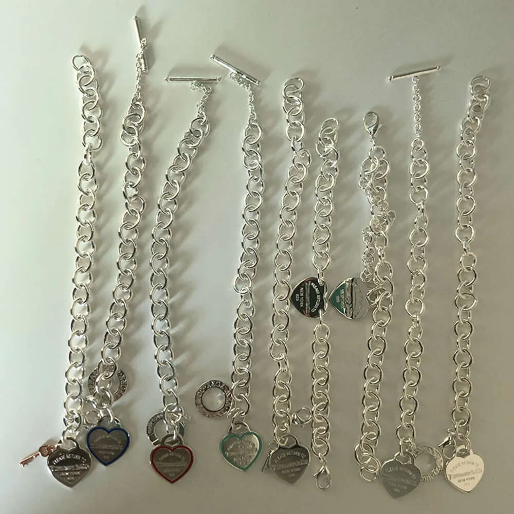 Tiffan armband ontwerper vrouwen originele kwaliteit bedelarmbanden sterling zilveren ketting hart armband voor mannen en vrouwen hart armband