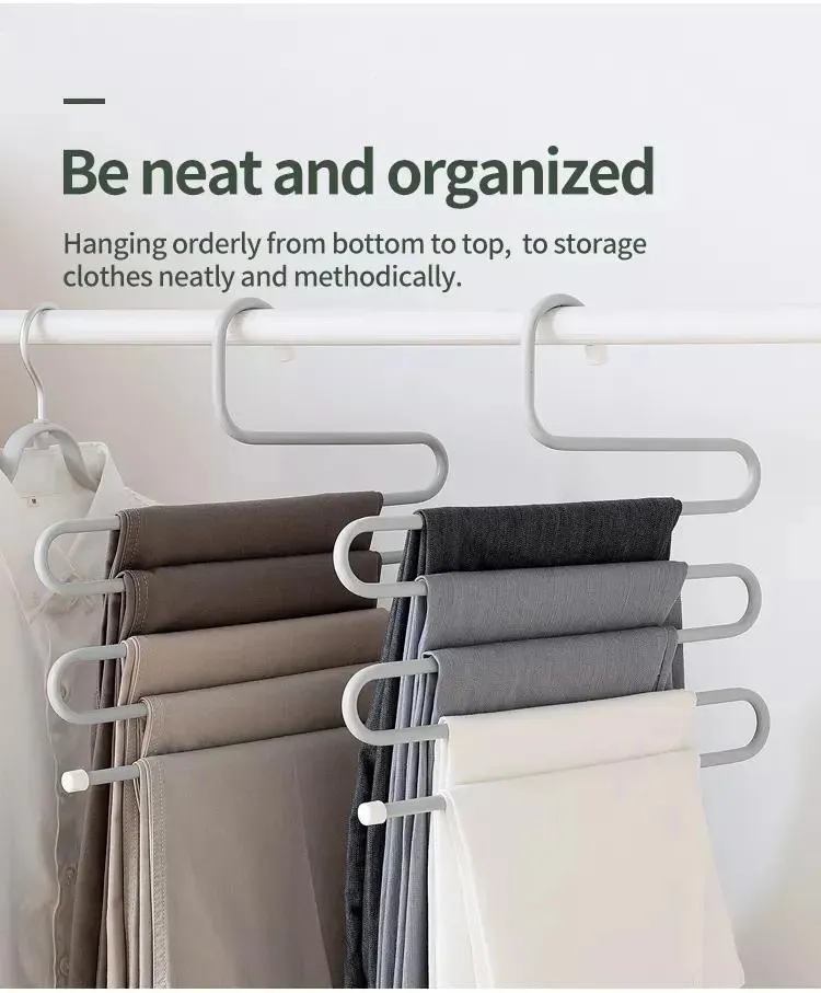 Space-saving five-layer clothes storage hanger wardrobe hook wardrobe non-slip