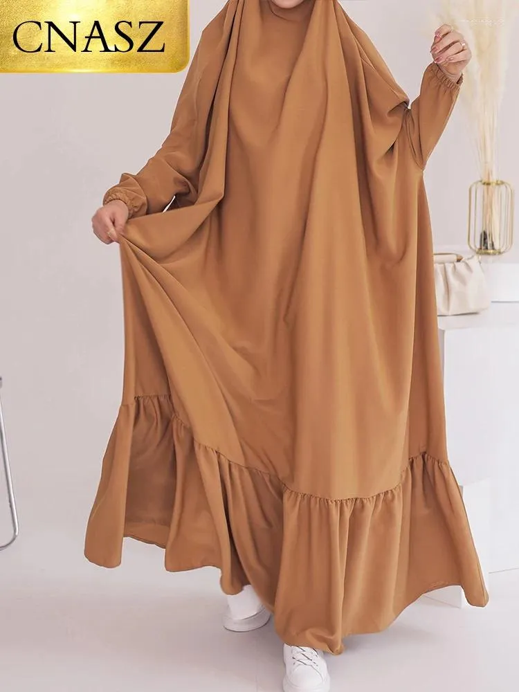 Etnisk klädklassisk bönutrustning svart islamisk abayas hijab kvinnor ramadan kalkon blygsam mantel mode eleaght klänning