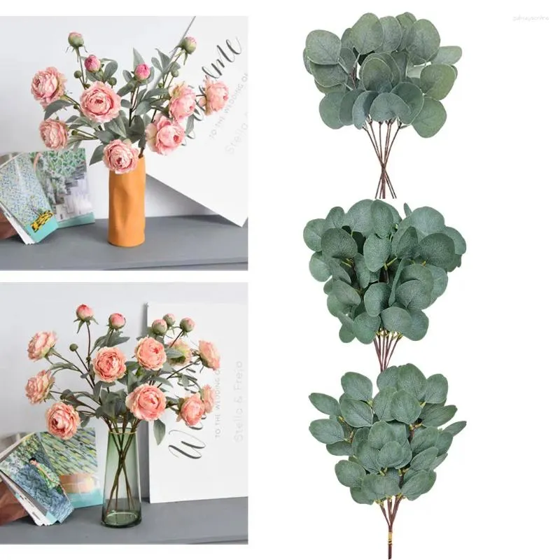 Dekoratif çiçekler 10pieces kolay yapay bitkileri temizlemek - tozu kolayca silin, solucan çiçek buketi