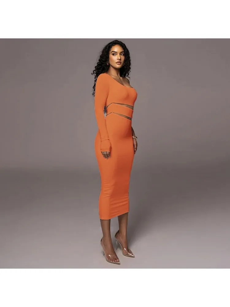 Off The Shoulder Hoco Dress Elegant Split Thigh Bodycon Dress, Long Sleeve  Hollow Out Party Dress For Women From Chasealert, $43.11 In Bulk |  DHgate.Com