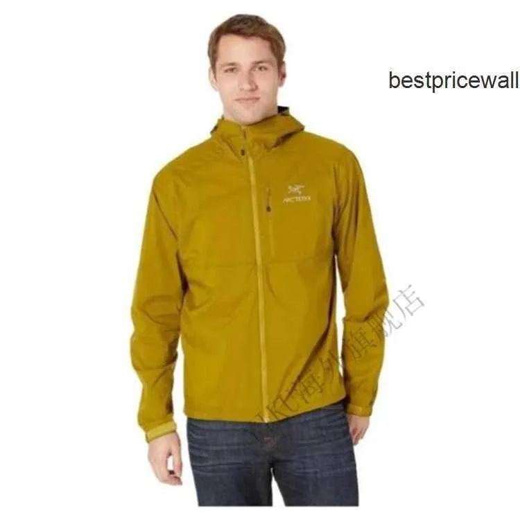 Sudadera con capucha para hombre Arcterxy Chaquetas de diseño ARC'TERXY Abrigo de carga para hombre Chaqueta Abrigo SqmishDWR A prueba de viento JX Senderismo Olive Amber M HBOJ