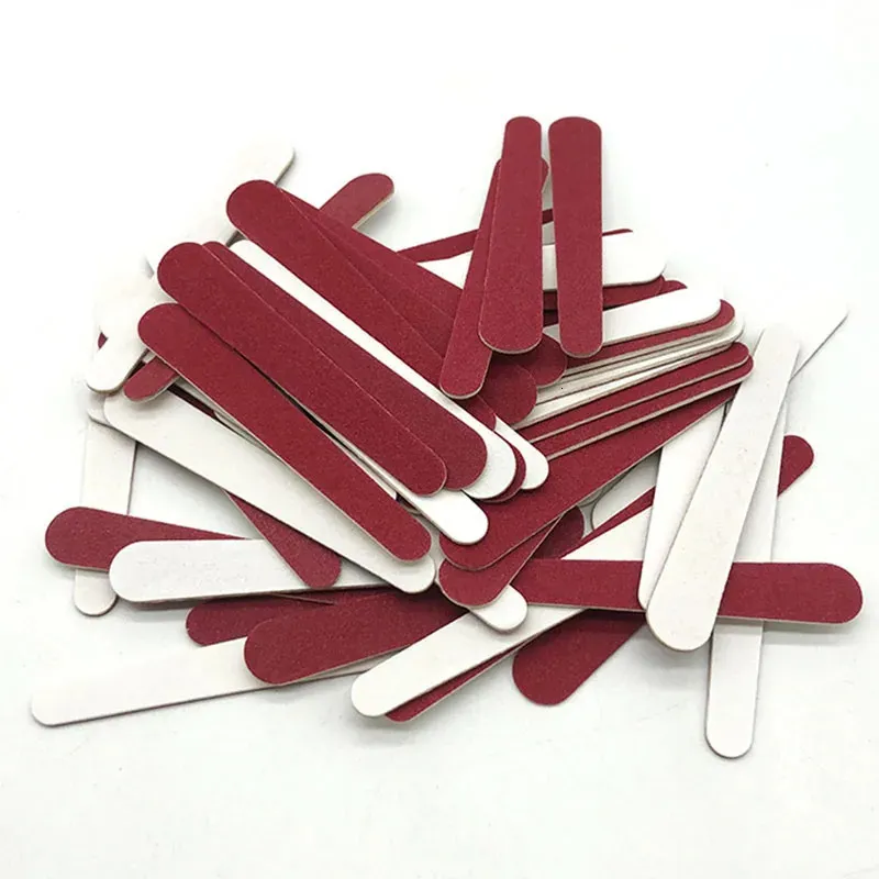 Nail Files 100Pcs File Wooden Disposable Red White Sanding Polishing er Nails Accessories Art Manicure Set 231017