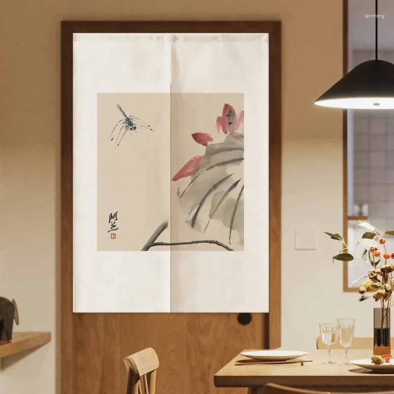 Gordijn Chinese Zen Inkt Schilderij Deur Keuken Entree Partitie Japanse Deuropening Gordijnen Halfgordijn Decor Linnen