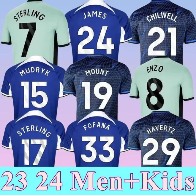 2023 2024 neue CFC NKUNKU Fußballtrikots N.JACKSON Kinder-Kit Version 23 24 ENZO PULISIC STERLING JAMES KOULIBALY AZPILICUETA HAVERTZ FOFANA Fußballtrikot Training