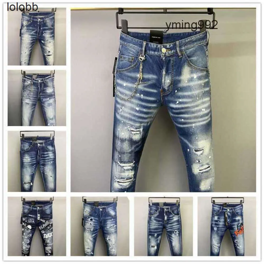 2023 New Arrivals D2 Mens Luxury purple Designer Denim Jeans Holes Trousers Dsquare Jeans COOLGUY Biker Pants Mens Clothing 2#0178H6A