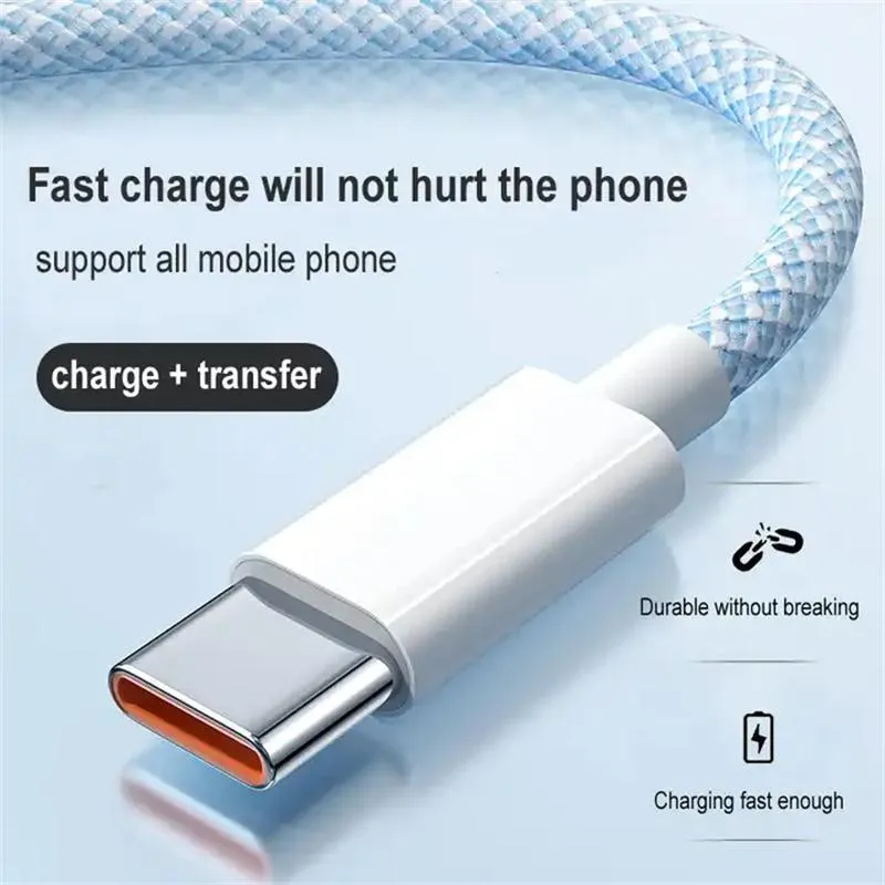 60W USB C-C Braided Cable for iPhone 15 Type C 20V 3A Fast Charging Cord izeso