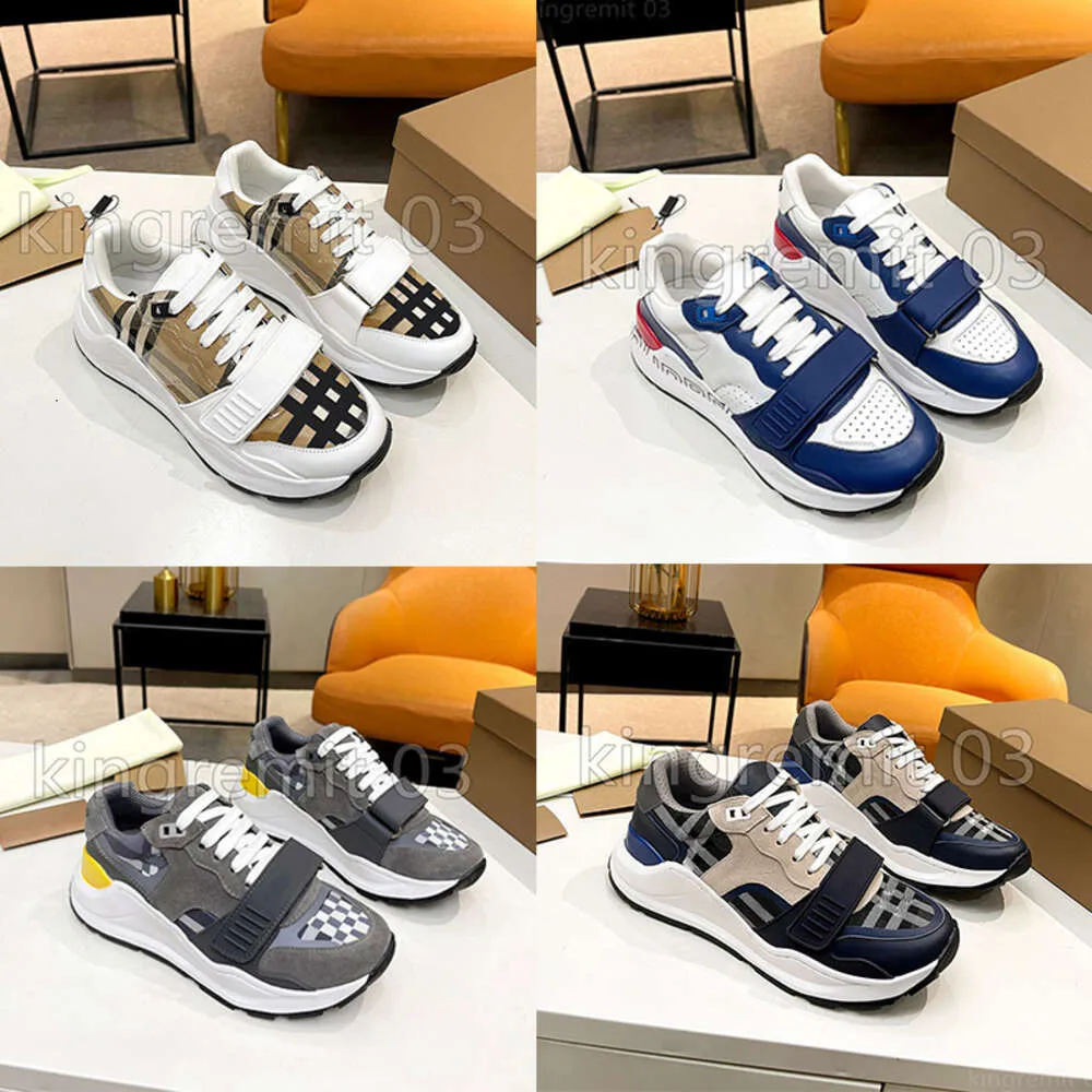 1Designer sneakers män skor randig vintage sneaker kvinnor herr casual skor kontrollerar mode gitter varumärke sko män utomhus klassisk platt tränare med låda