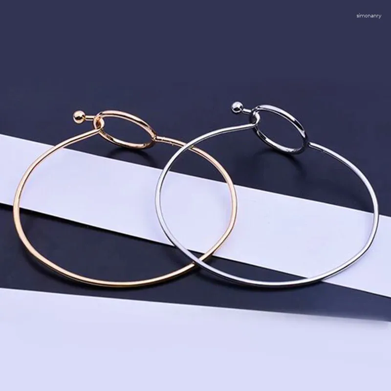 Bangle 2023 Fashion Accessories Geometry Circle Bracelet & Pulseiras Simple Copper Alloy Round Women Lovers' Gift
