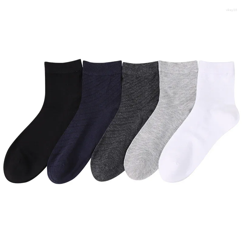 Chaussettes pour hommes Dong AI 1 paires d'affaires automne rayures simples désossées soie de mûrier respirant décontracté mâle