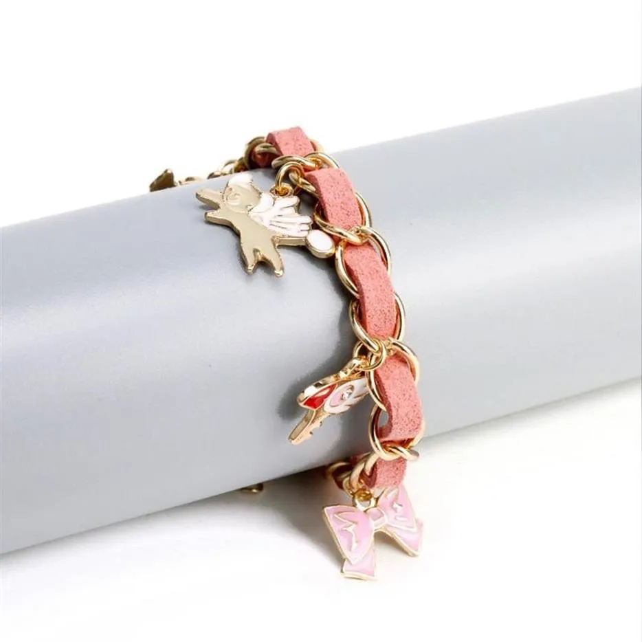 Link Chain Anime Card Captor Sakura Magic Wands Charms Armband Bangles Riband Armbands Armband Fashion Jewelry288T