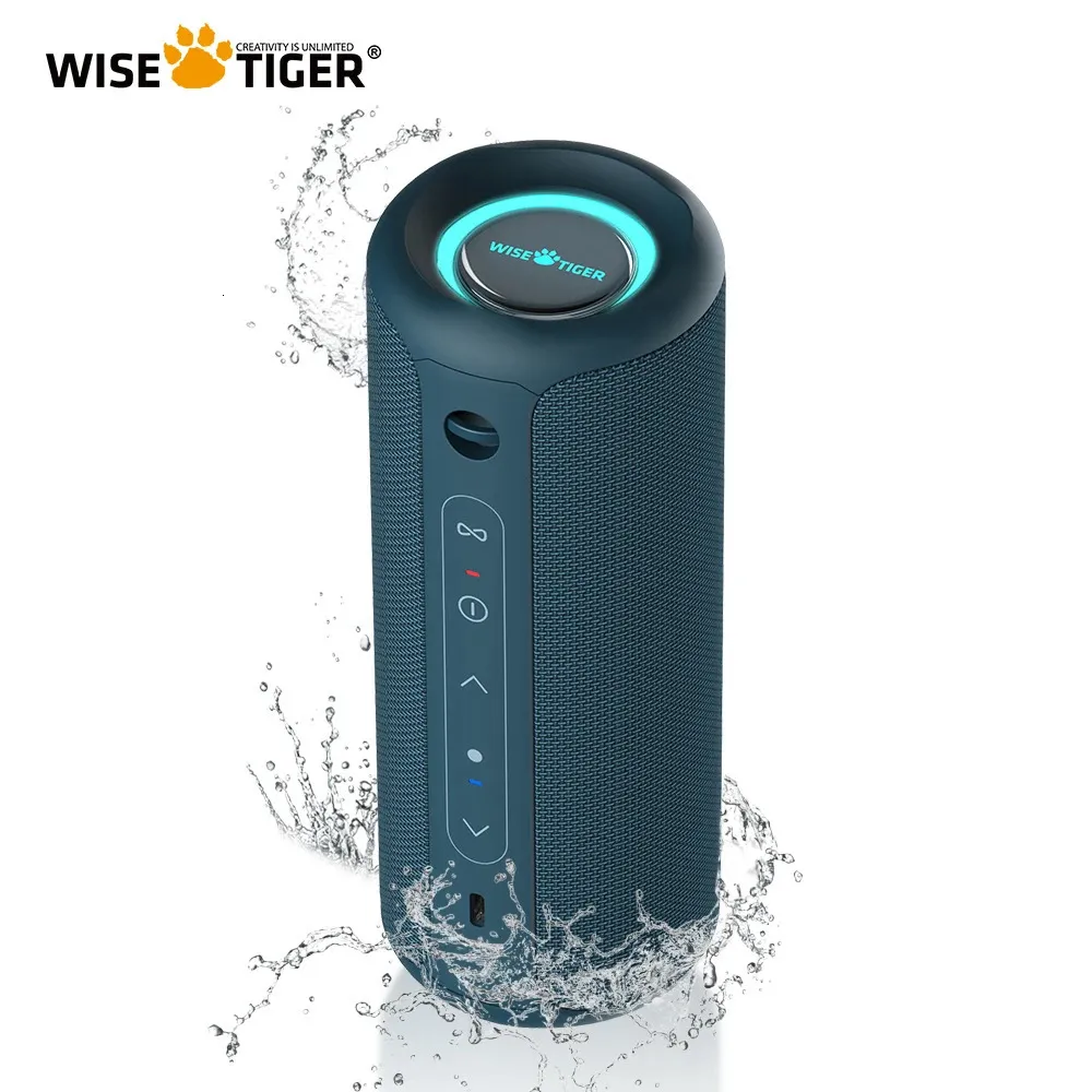 Колонки для сотовых телефонов WISETIGER Bluetooth-динамик Портативный усилитель басов для улицы IPX7 Водонепроницаемый высококачественный звук HD стерео объемный звук для дома 231018