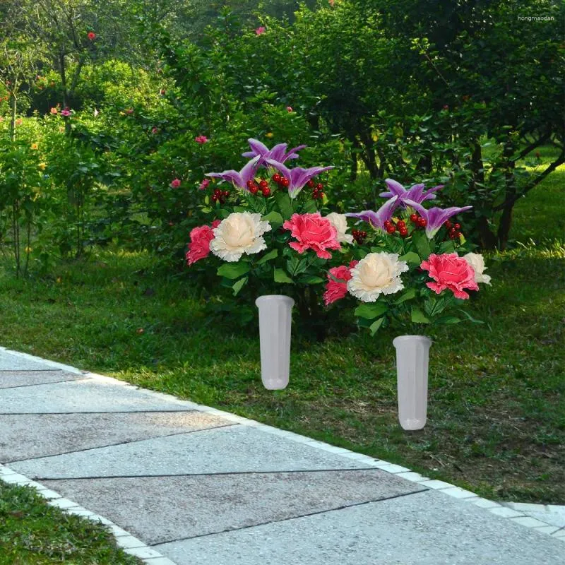 Decorative Flowers Artificial Simulation Plant Hone Decoration Nordic Creative Rose Lily High Quality Perfect Gravestone Decor Bouquet