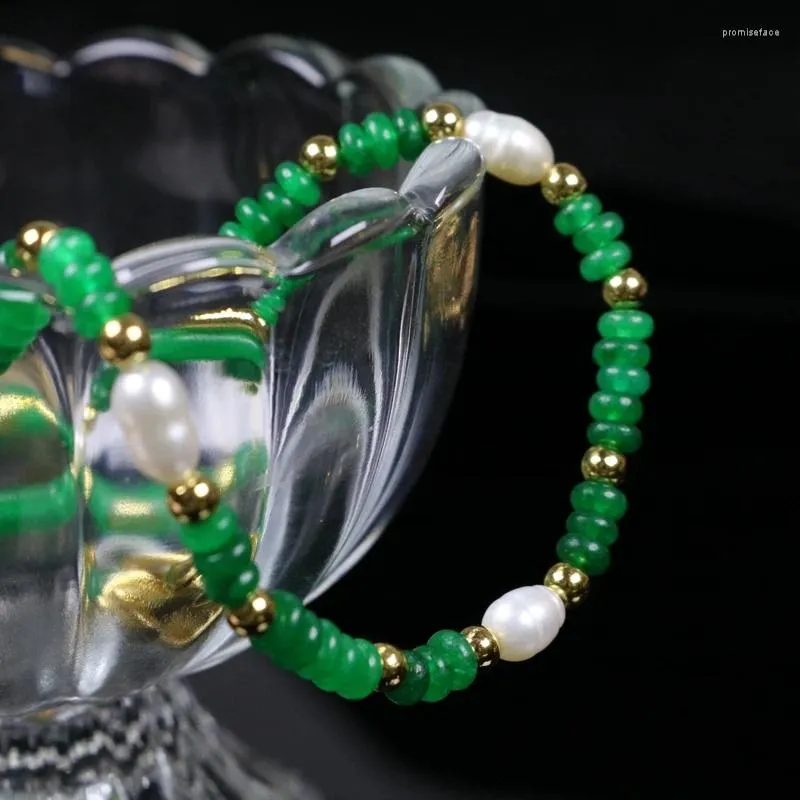 Choker enkel grön stenpärlhalsband eleganta färska tillbehör för kvinnor