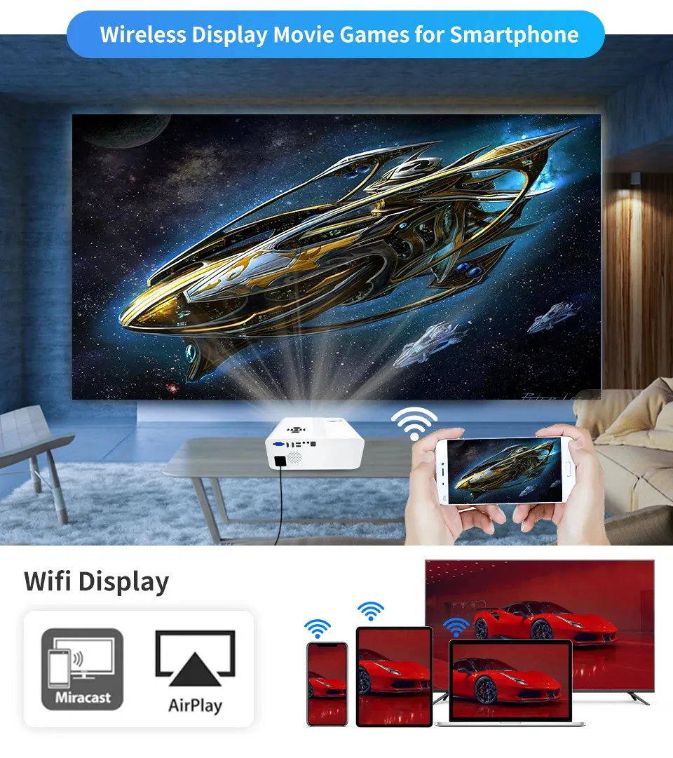 Magcubic-proyector 580ANSI Android 11, 4K, 1920x1080P, Wifi6, Allwinner  H713, 32G, Control por voz, BT5.0, cine en casa