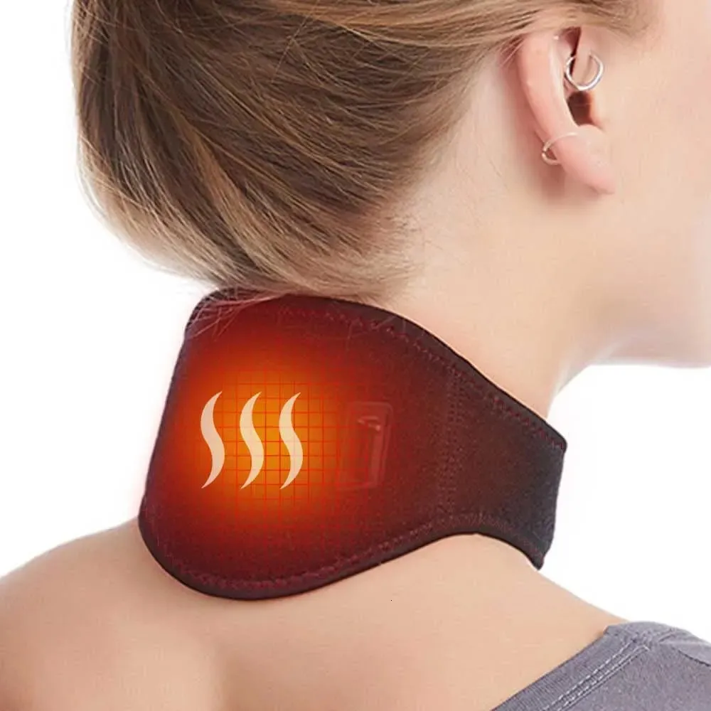 Huvudmassager Electric Neck Heat Pad uppvärmd nackfolie för smärtlindring Cervikal ryggrad trötthetsterapi Moxibustion Hälsovård Massager 231017