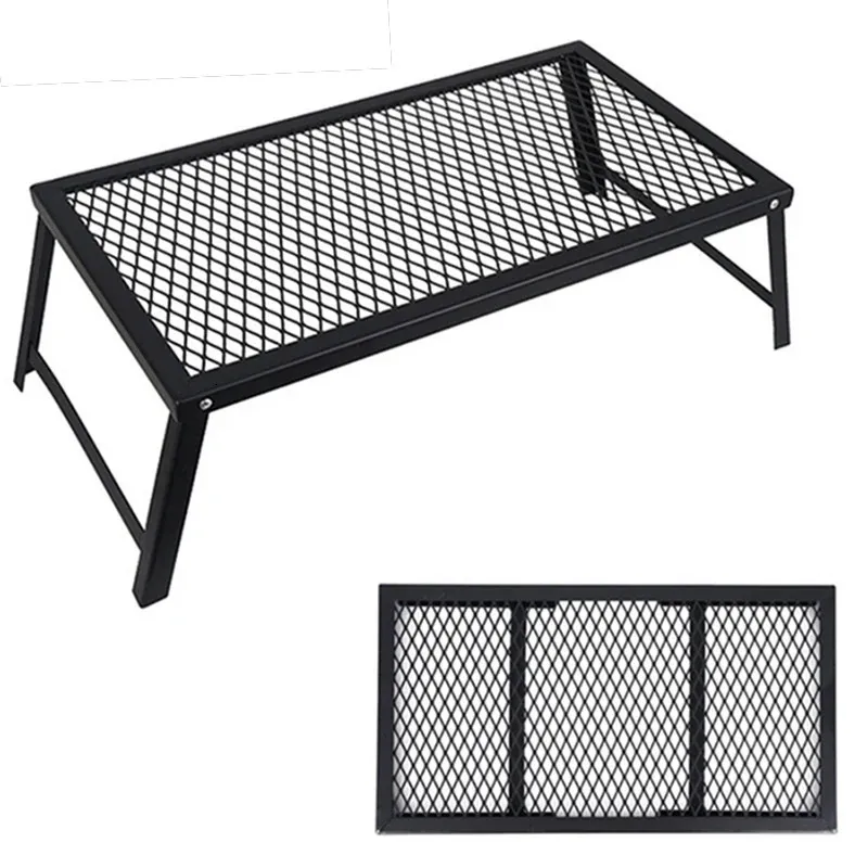 Kampmeubilair HooRu Opvouwbare barbecuenettafel Draagbare ijzeren BBQ-grill Anti-verbranding Buitentafels voor kamperen Picknick Backy Mini-bureau 231018