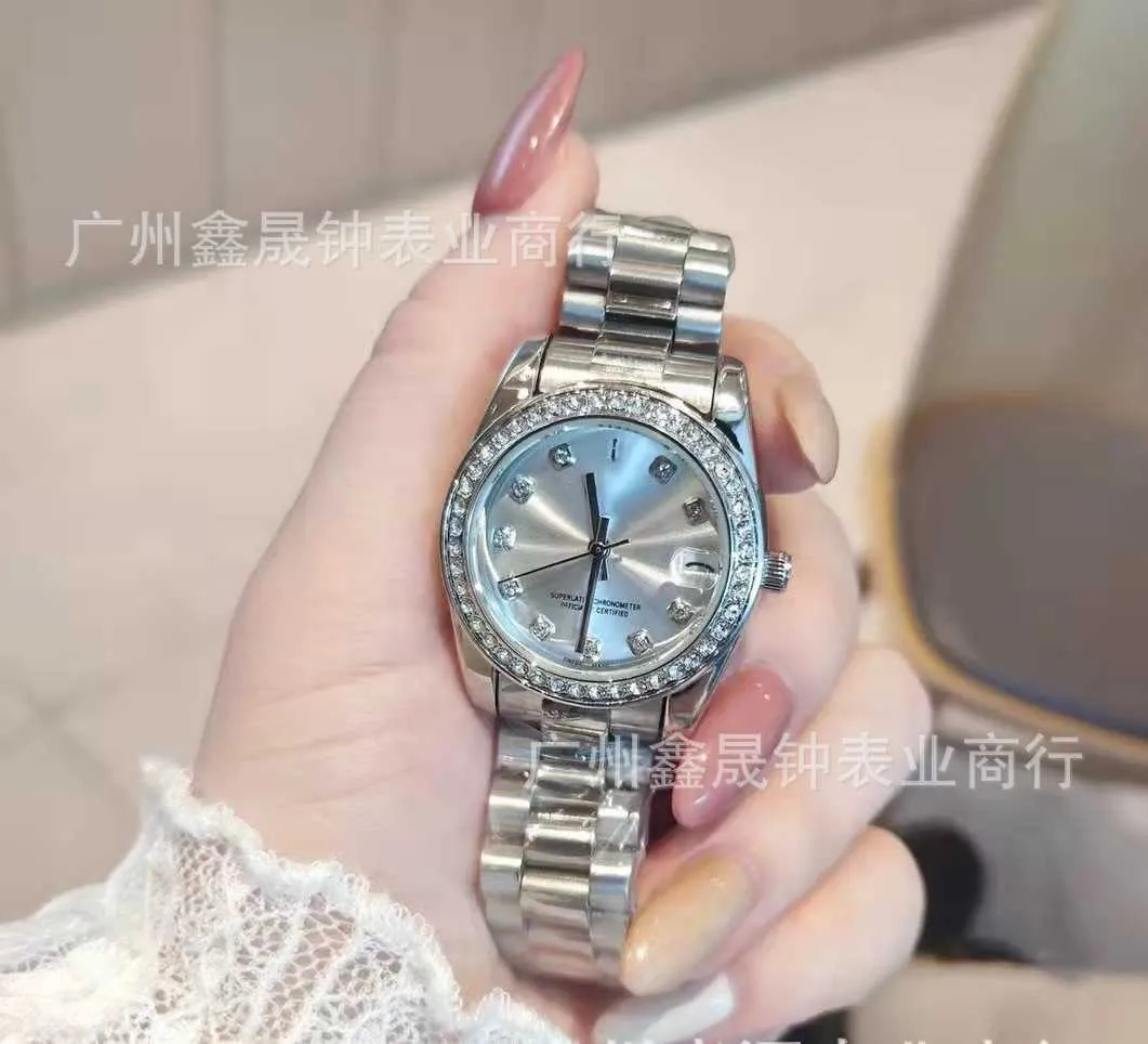 Full Diamond Watch Diamonds Diary with Calendar Series Fashion Women's Quartz X2NS7