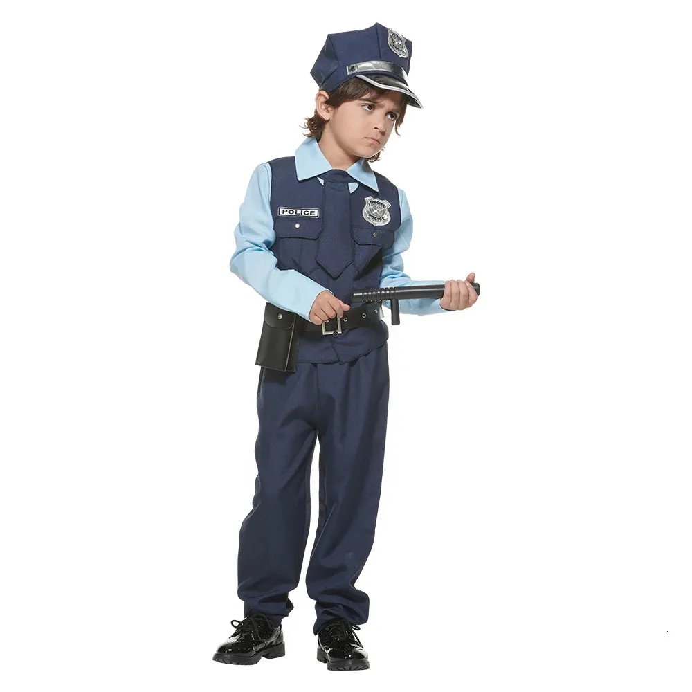 Cosplay Snailify enfant trafic flic Costume garçons officier Halloween Costume bleu pourim tenue Cosplay enfants 231017