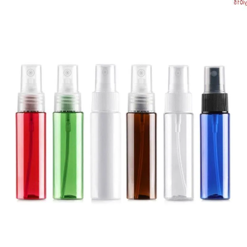 100 pièces 30 ml flacon pulvérisateur multicolore voyage PET pour emballage cosmétique, bouteilles vides en plastique médecine liquide haute quantité Aigow