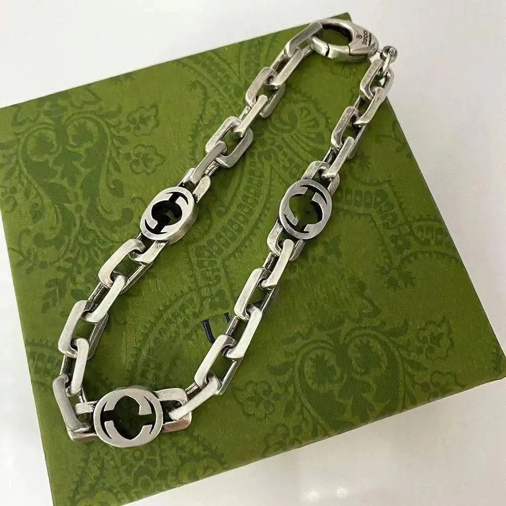 925 Sterling Silver Bracelet Unisex Designer Bracelets Luxury Cool Boy G Fashion Mens Women Men Chain Gift Couple Bracelets D2109164HL4